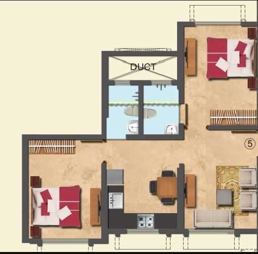 Trident Ozone Platinum Heights 2 BHK Layout