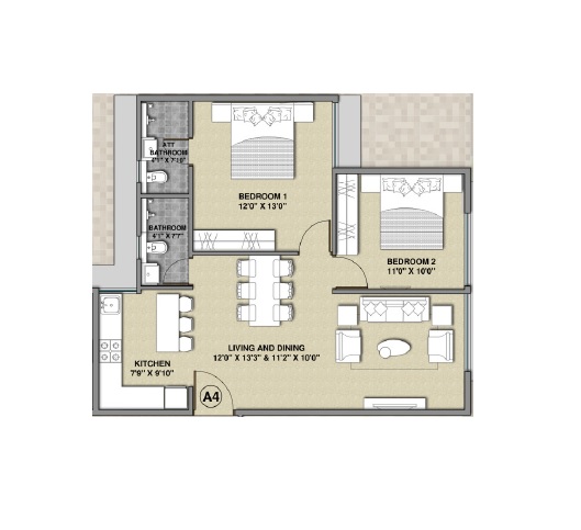 2 BHK 597 Sq. Ft. Apartment in Tru Spectrum Life