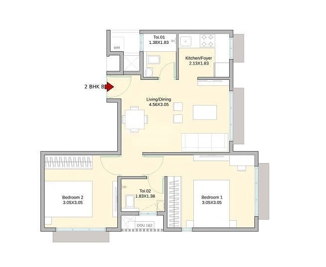  2 BHK Apartment at UK Iona, Shyam Nagar – for Sale