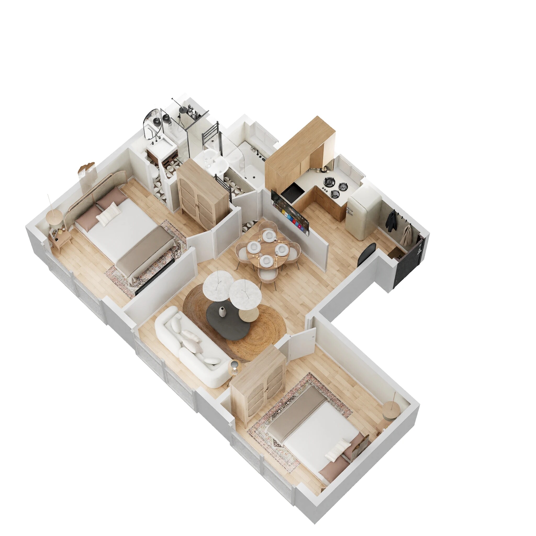 Floor plan of 2 BHK 509 Sq. Ft. Apartment in UK Iona, Mumbai