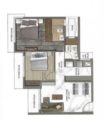  2 BHK Apartment at UK Iridium, Kandivali East – for Rent