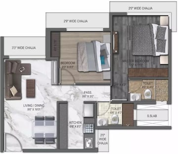  2 BHK Apartment at UK Iridium, Kandivali East – for Rent