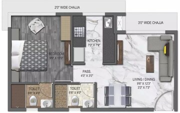  1 BHK Apartment at UK Iridium Tower 2, Kandivali East – for Rent