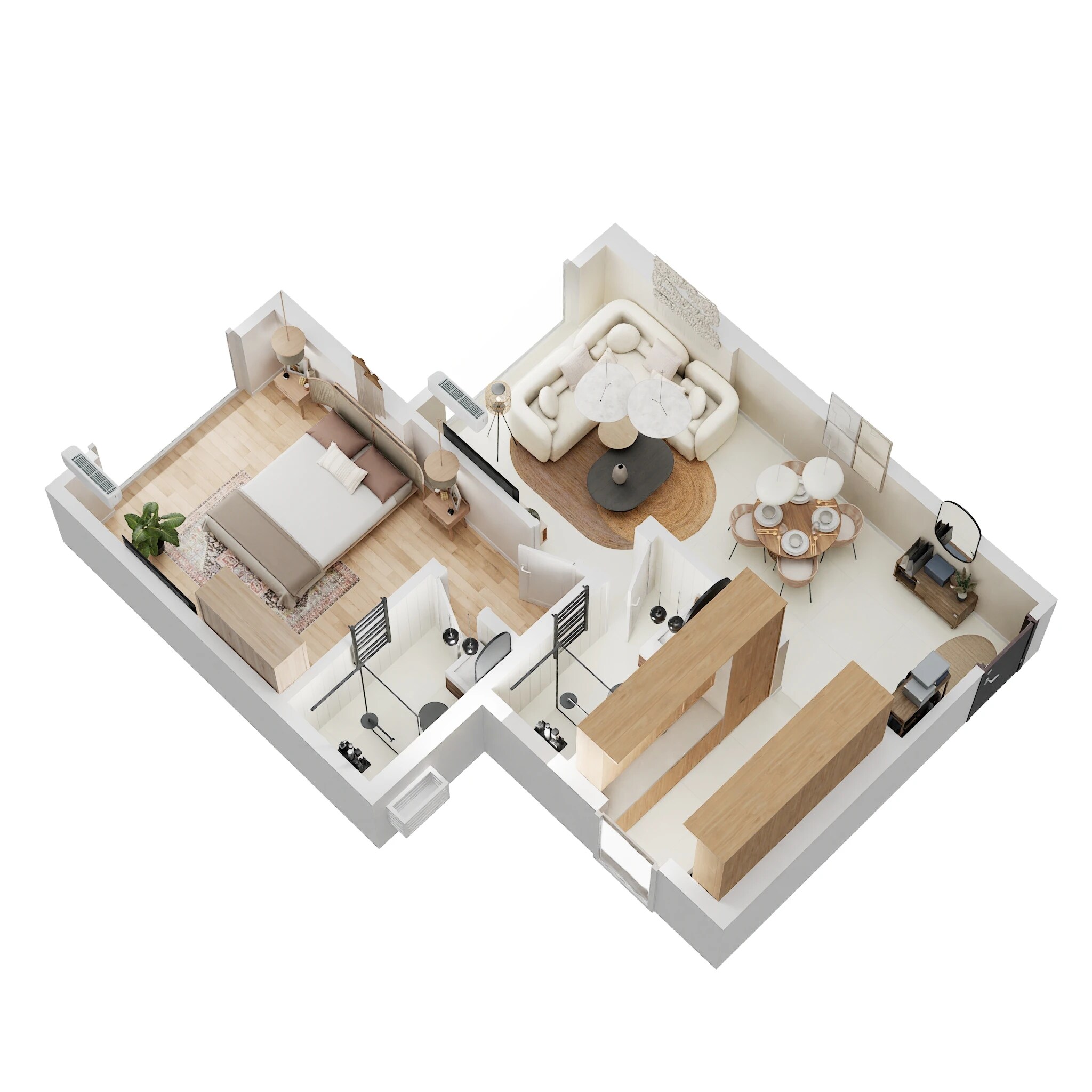 Floor plan of 1 BHK 397 Sq. Ft. Apartment in UK Luxecity, Mumbai