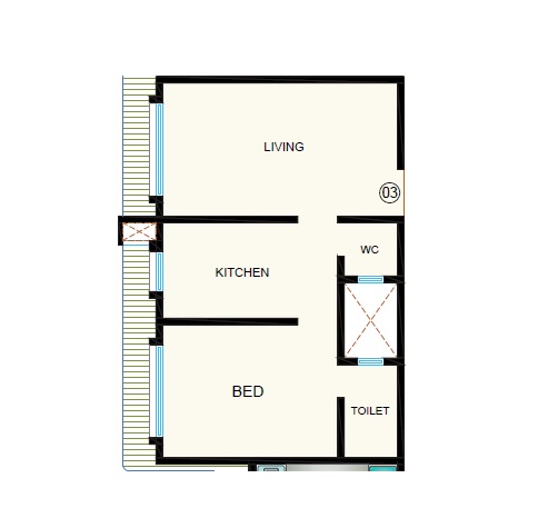 1 BHK 455 Sq. Ft. Apartment in Unique Abode