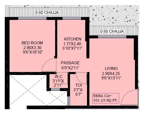 1 BHK 351 Sq. Ft. Apartment in Unique Prestige