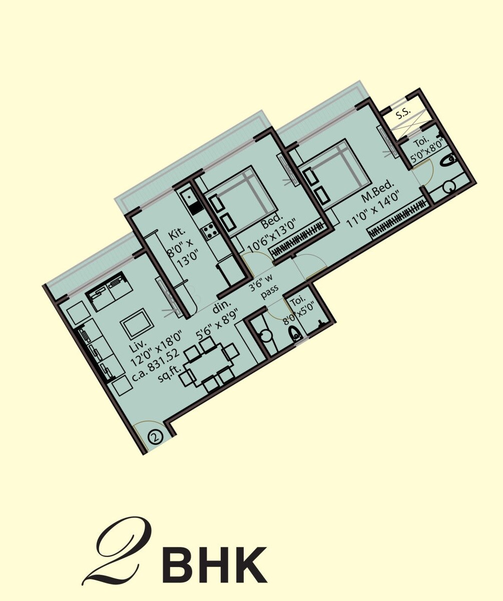 Other, unique-shanti-sparsh 2 Bedroom 831 Sq.Ft. Apartment In Andheri East Mumbai 8476871