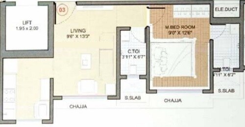 1 BHK 391 Sq. Ft. Apartment