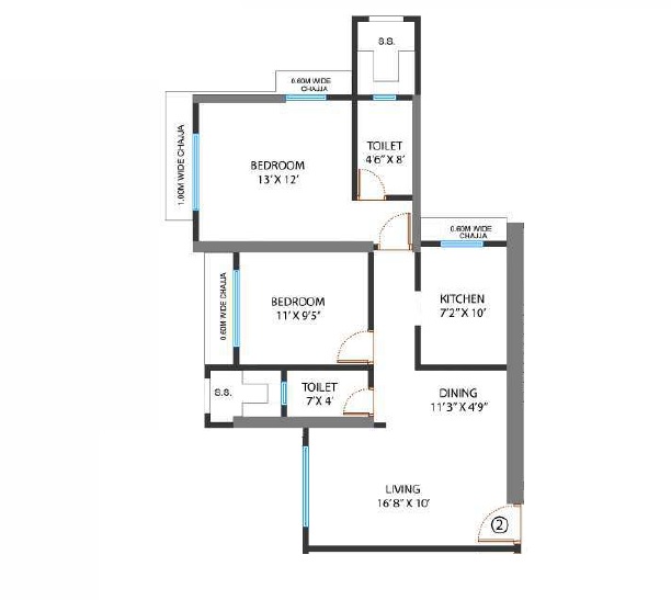 vardhaman flora apartment 2 bhk 813sqft 20251806181829