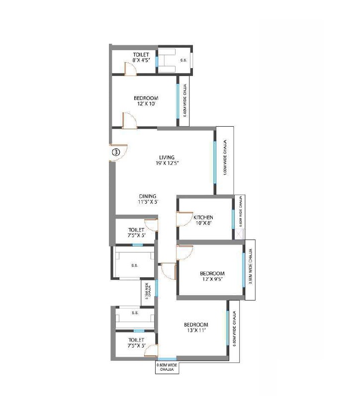 vardhaman flora apartment 3 bhk 960sqft 20251806181821