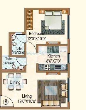 1 BHK 413 Sq. Ft. Apartment in Vasant Oasis Phase 2