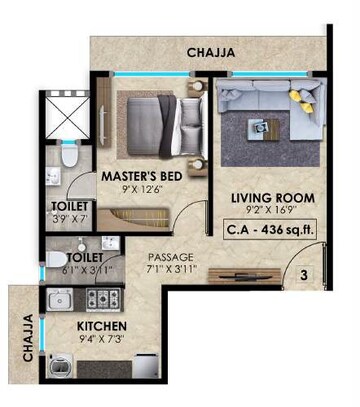  1 BHK Apartment at Vasundhara Geetanjali Paradise, Goraswadi – for Rent