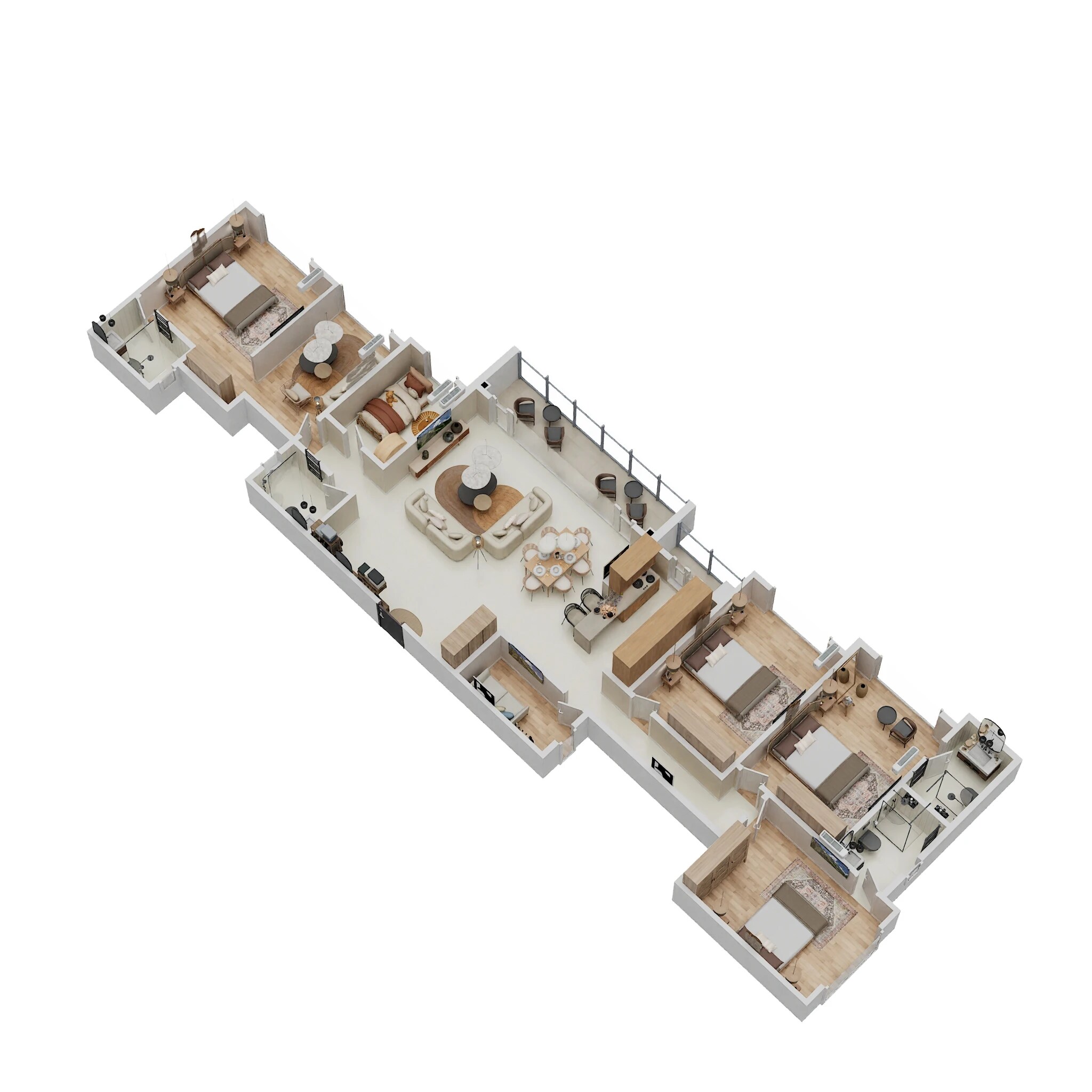 Floor plan of 4 BHK 1829 Sq. Ft. Apartment in Vaswani Avania, Mumbai