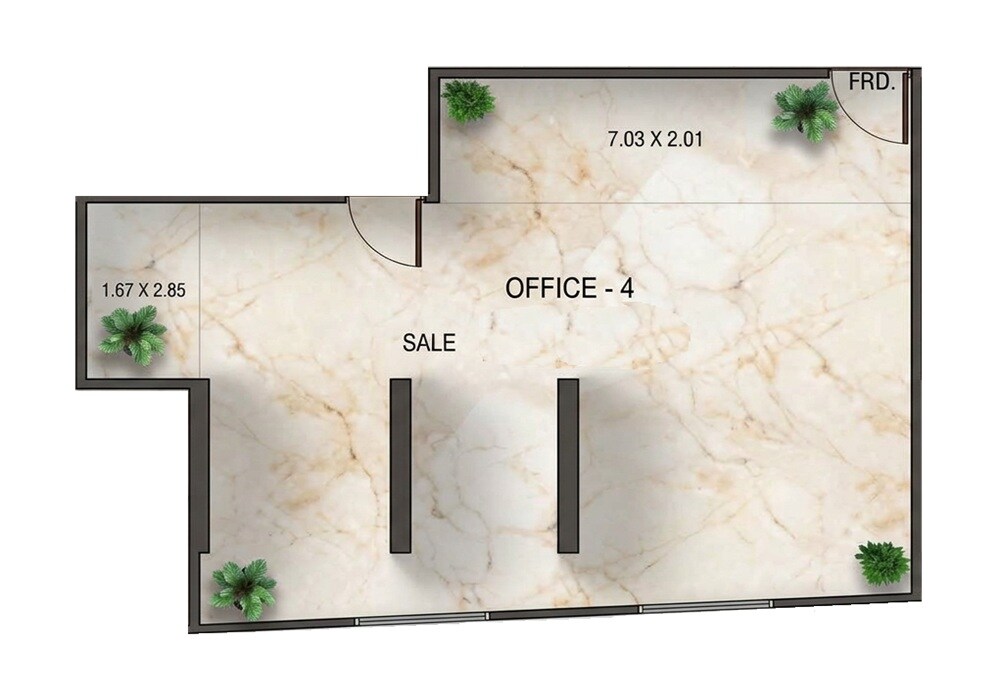 Floor plan of Office Space - 2189 sq. ft. in VB Veer Square, Mumbai