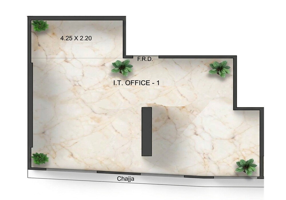 Floor plan of Office Space - 222 sq. ft. in VB Veer Square, Mumbai