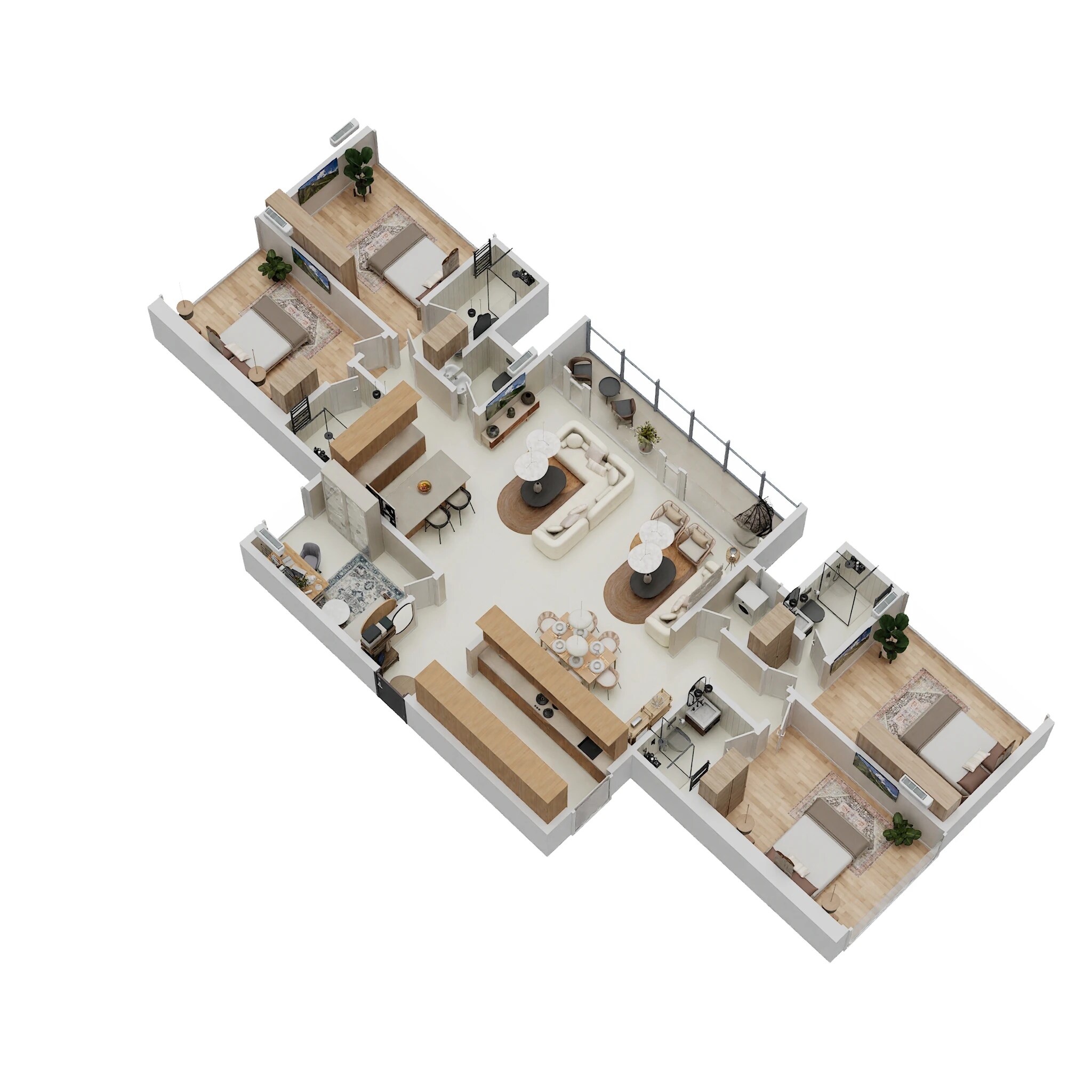 Floor plan of 4 BHK 1817 Sq. Ft. Apartment in Veena Insignia, Mumbai
