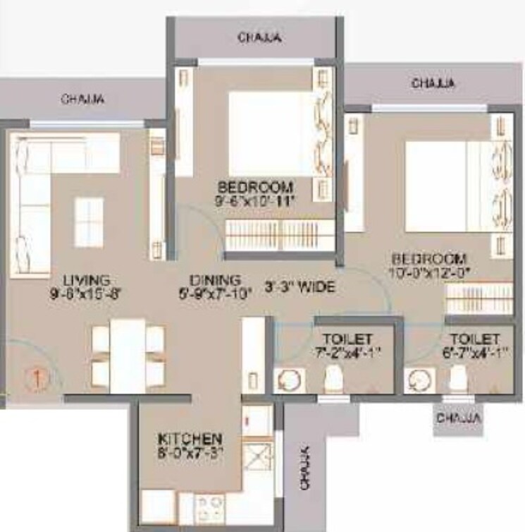 Other, veena-serene 2 Bedroom 578 Sq.Ft. Apartment In Chembur Mumbai 8632390