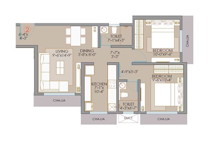 Other, veena-smart-homes 2 Bedroom 615 Sq.Ft. Apartment In Kandivali West Mumbai 8882564