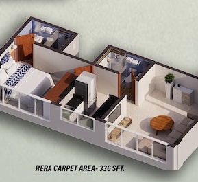 1 BHK 336 Sq. Ft. Apartment in Vencon Bhagat Niwas