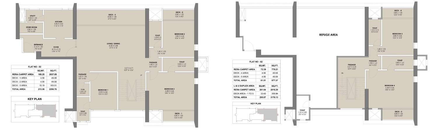 Floor plan of 5 BHK 2995 Sq. Ft. Apartment in Viceroy Prive, Mumbai