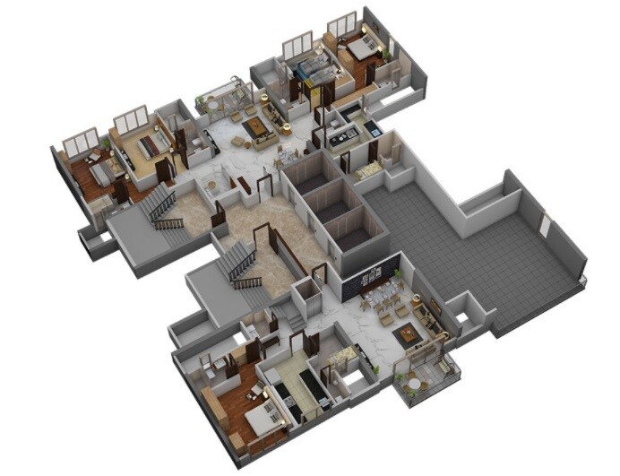 Floor plan of 4 BHK 2049 Sq. Ft. Apartment in Vikas Palazzo, Mumbai