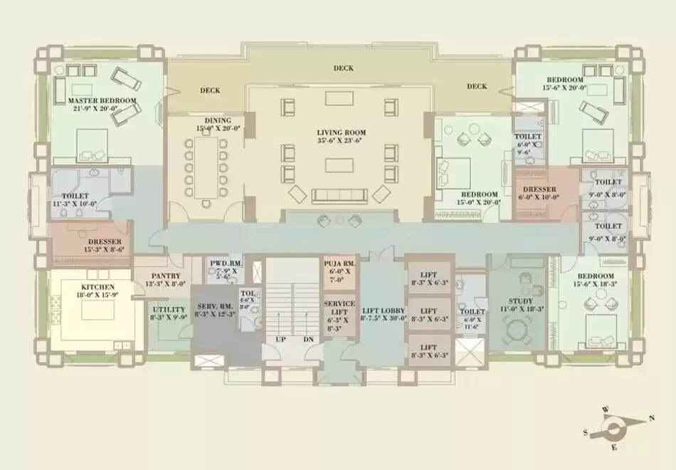Floor plan of 5 BHK 7700 Sq. Ft. Apartment in Villa Orb, Mumbai