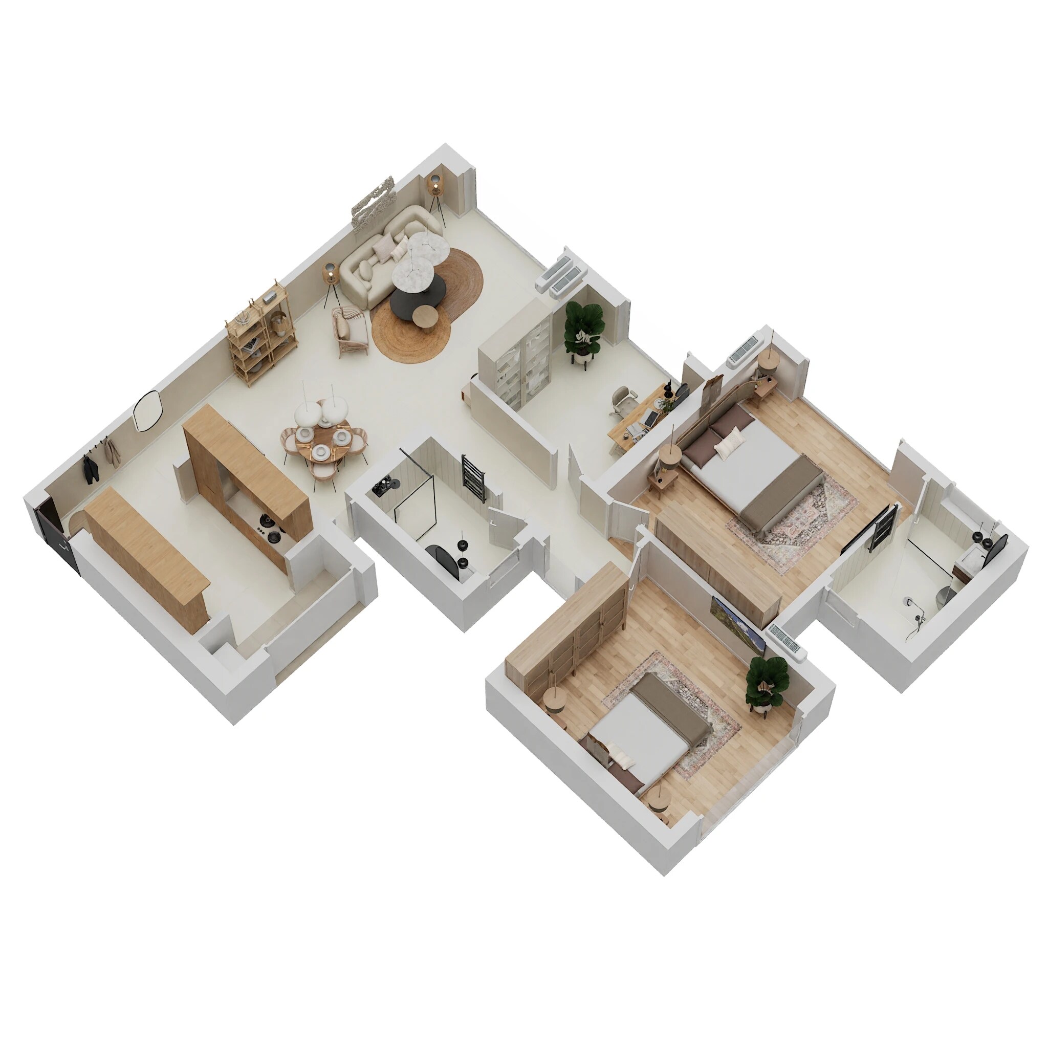Floor plan of 2 BHK 726 Sq. Ft. Apartment in Wadhwa Atmosphere O2, Mumbai