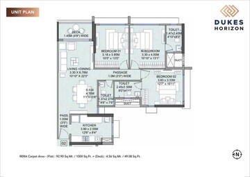  3 BHK Apartment at Wadhwa Dukes Horizon, Chembur – for Rent