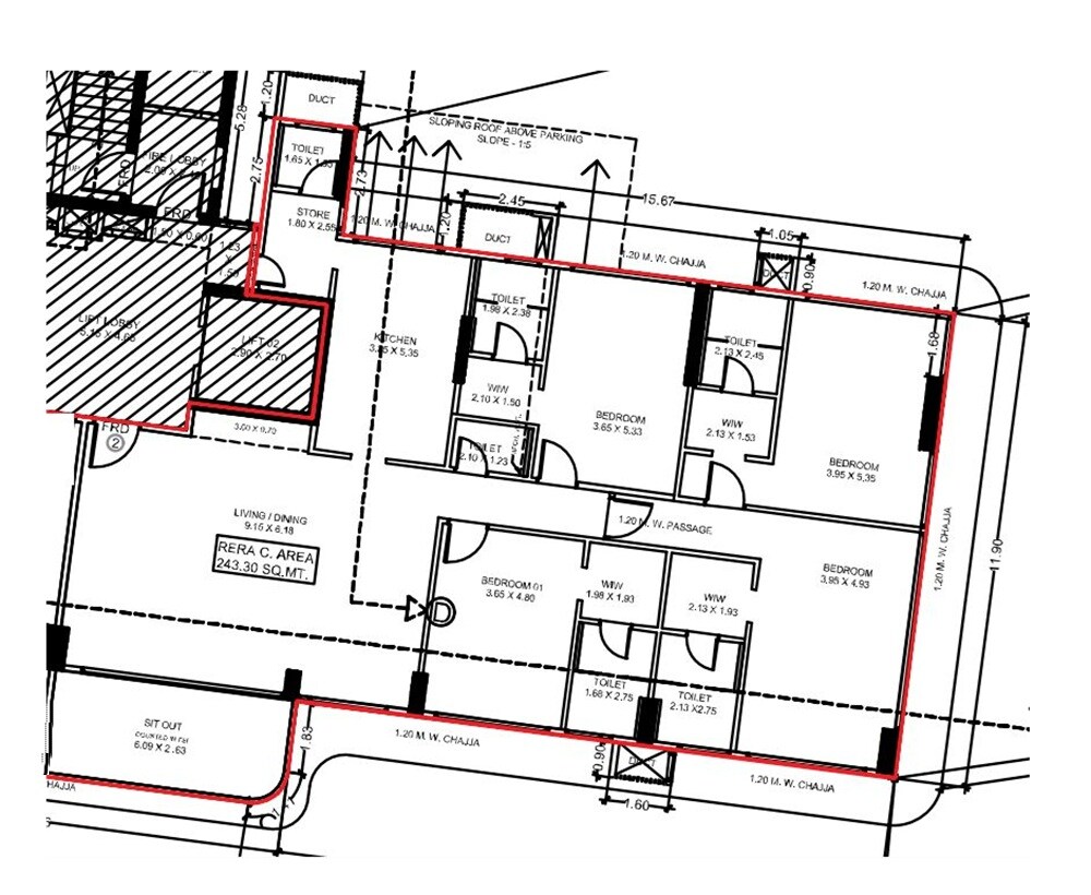 4 BHK 2619 Sq. Ft. Apartment