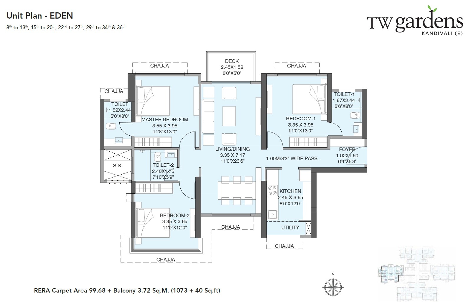 Other, wadhwa-tw-gardens 3 Bedroom 1132 Sq.Ft. Apartment In Kandivali East Mumbai 8271699