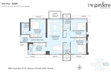  3 BHK Apartment at Wadhwa TW Gardens, Kandivali East – for Sale
