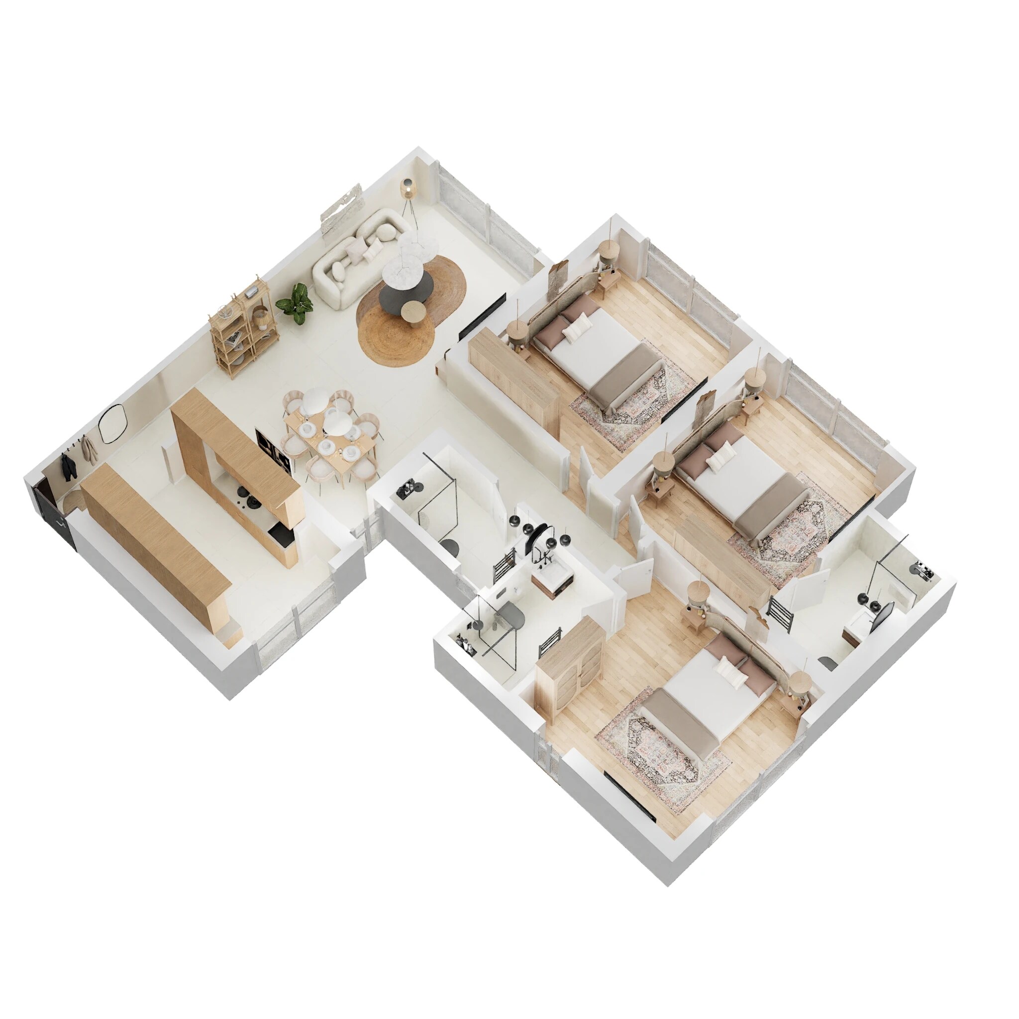 Floor plan of 3 BHK 918 Sq. Ft. Apartment in Wadhwa TW Gardens, Mumbai