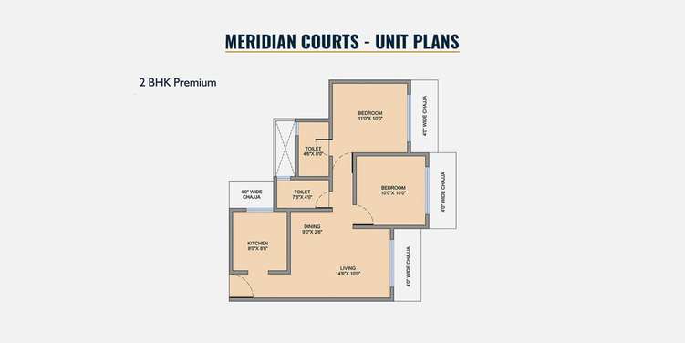 west center meridian courts apartment 2 bhk 610sqft 20234209124203
