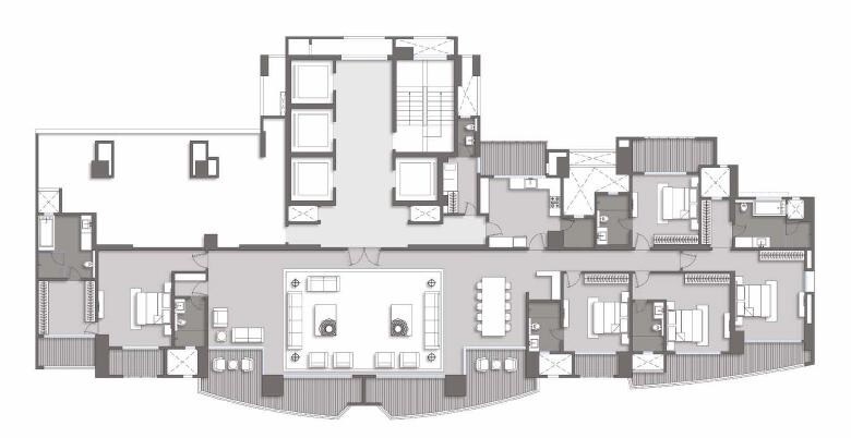 Floor plan of 5 BHK 4600 Sq. Ft. Apartment in Windsor Grande Residences, Mumbai