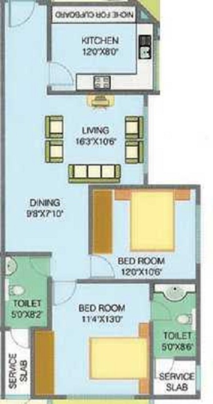 Other, yarrow-yucca-vinca 2 Bedroom 1150 Sq.Ft. Apartment In Chandivali Mumbai 9280797