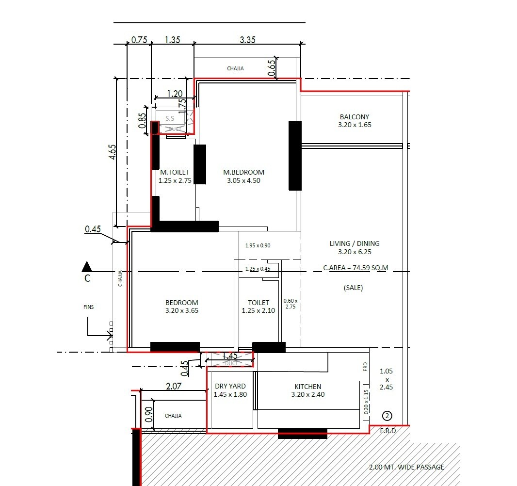 2 BHK 803 Sq. Ft. Apartment