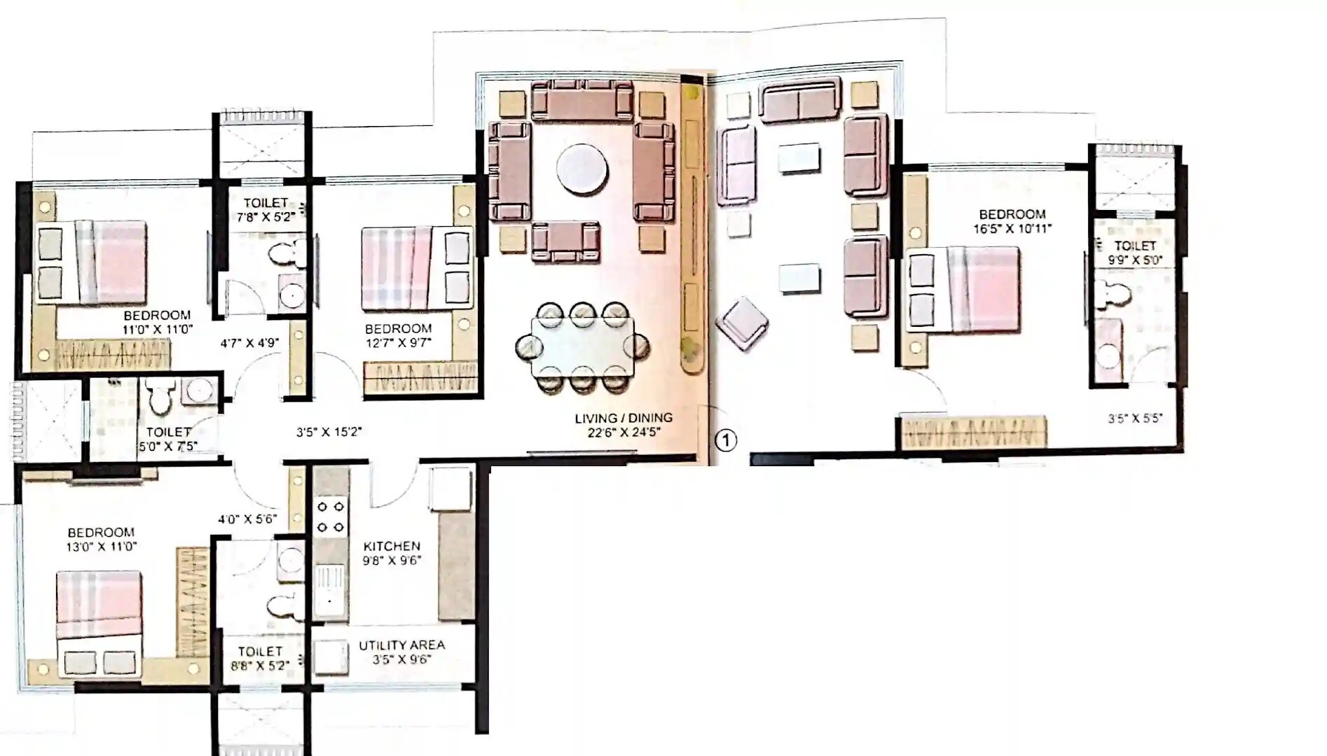 4 BHK 1584 Sq. Ft. Apartment