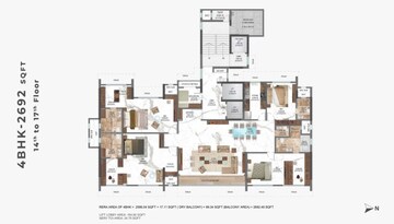  4 BHK Apartment at ZYJ Sequoia, Santacruz West – for Rent