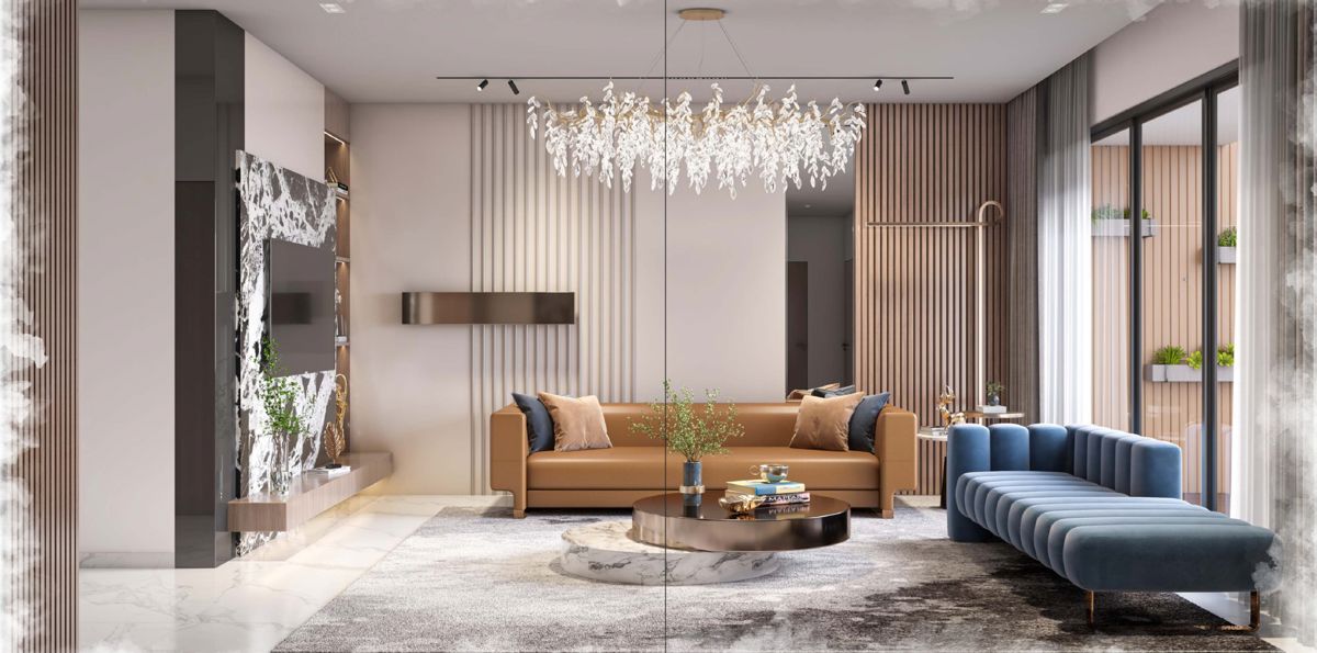 Concrete Shree Ram Skyline Apartment Interiors