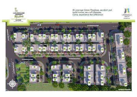 Leverage-Green-Meadows_an aerial view of a city with a large building