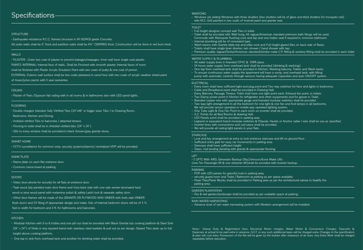 Landmarks Orchid Shivneri Specification