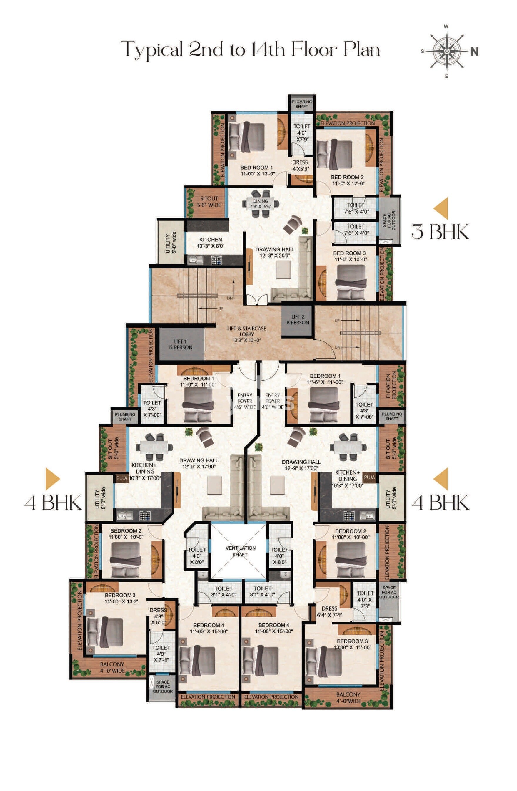 Yash Anjaneya Crest Floor Plans 1