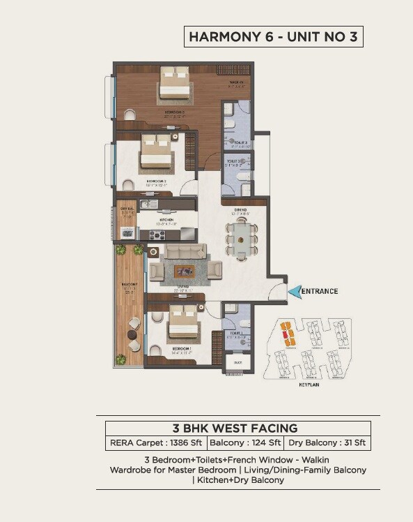3 BHK 1386 Sq. Ft. Apartment