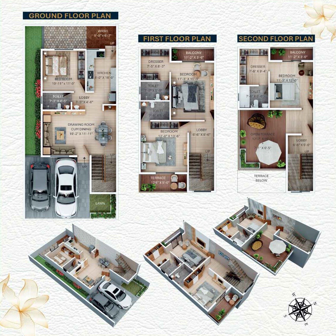 Floor plan of 4 BHK 2156 Sq. Ft. Villa in Golden Glory 101, Nagpur