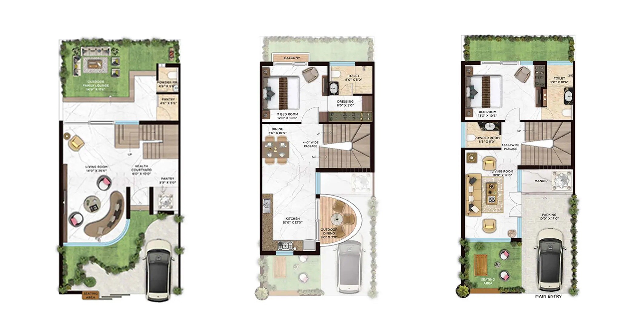 Floor plan of 3 BHK 1250 Sq. Ft. Villa in Ozen Infinia City, Nagpur