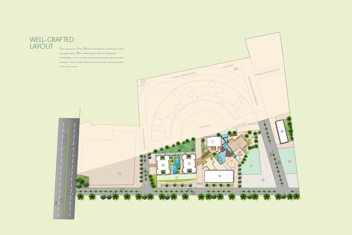 Suyojit-One-World_an aerial view of a building with a train on it