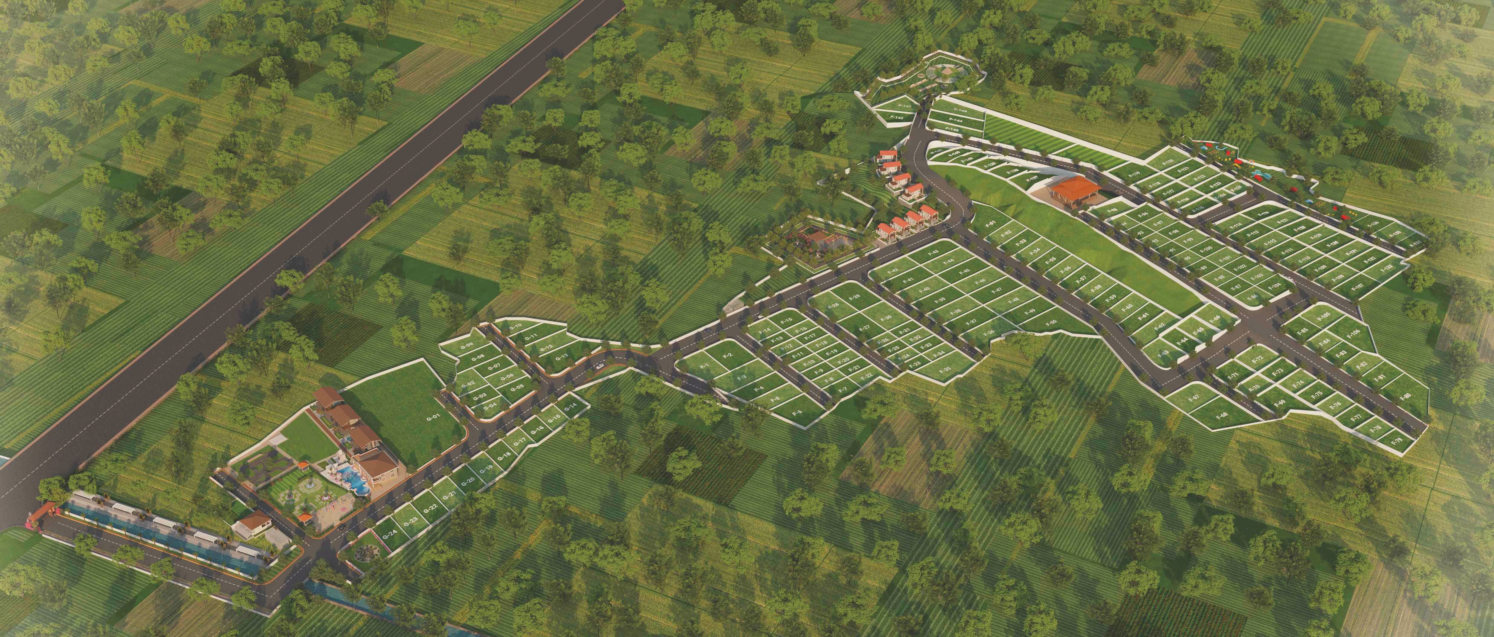 Apratim-Joy-Villa_an aerial view of a city with a sky background