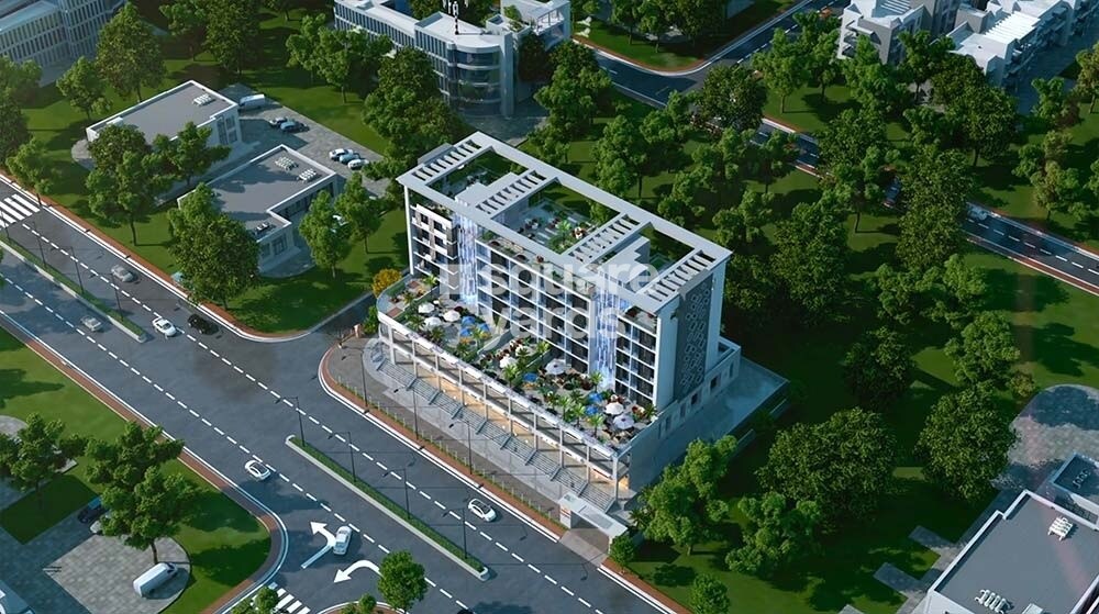 Haware-Intelligentia-Business-Park_a large building with a large clock tower