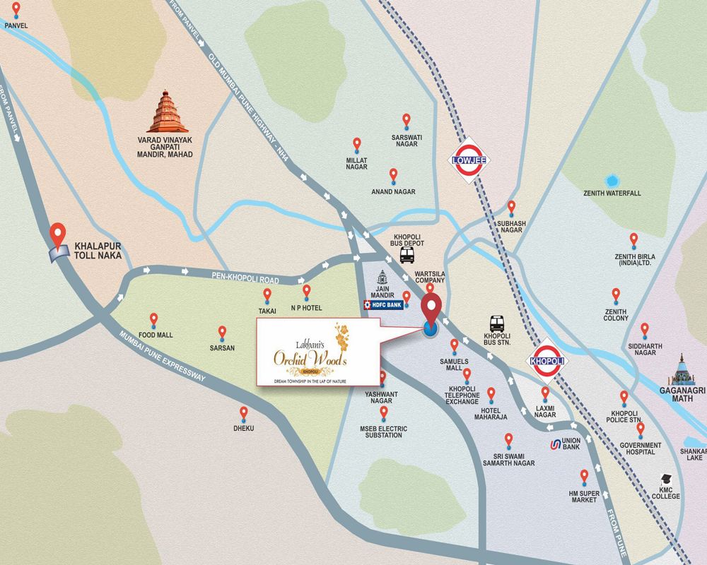 Lakhani Orchid Woods Location Image