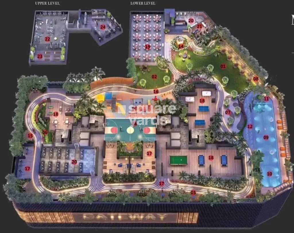 Metricon-The-Gateway_an aerial view of a building with a bunch of toys on top of it